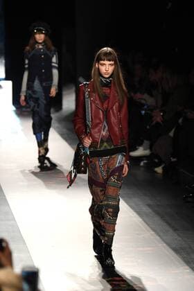 Models walk on the runway at the Desigual fashion show at New York Fashion Week: The Shows at Gallery 2 Skylight Clarkson Sq on February 9, 2017 in New York City.  NYP20170209829 ANDREAxHANKS