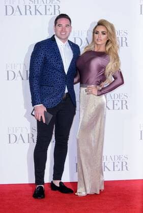 . 09 02 2017. London, United Kingdom. Kieran Hayler and Katie Price arrive at the Fifty Shades Darker - UK film premiere. Odeon, Leicester Square.  xChrisxJosephx xi-Imagesx IIM-14351-0104