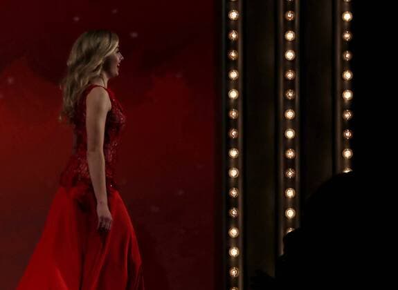 Peyton List walks on the runway at The American Heart Association s Go Red For Women Red Dress Collection 2017 fashion show presented by Macy s on February 9, 2017 in New York City.  NYP20170209133 JOHNxANGELILLO