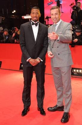Jerome Agyenim Boateng und Kai Pflaume vor dem Berlinale Palast Theater am Potsdamer Platz, Marlene-Dietrich-Platz, Berlin, bei der Premiere zu dem Film - Django - im Rahmen der 67. Berlinale Internationale Filmfestspiele 66th Berlin International Film Festival Berlinale 2016, La Berlinale - Le 66e festival international du film de Berlin. Copyright imago stock&people GmbH Tinkeres Datum: 09.02.2017 Berlinale Django