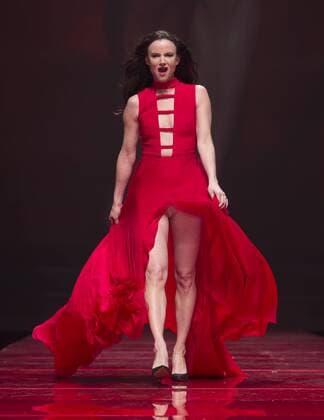 USA: Red Dress Collection 2017 Juliette Lewis in Christian Siriano walks runway for the Red Dress Collection 2017 fashion show by Macys at Hammerstein Ballroom at Manhattan Center benefit American Heart Association  LevxRadin