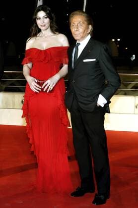 Italian actress Monica Bellucci (L) Italian designer Valentino pose for the media during the opening of La Traviata opera, with stage director of US film maker Sofia Coppola and outfits designed by Valentino at Arts Palace of Valencia, eastern Spain on 09 February 2017. OPENING OF LA TRAVIATA OPERA !ACHTUNG: NUR REDAKTIONELLE NUTZUNG!  Copyright: xJuanxCarlosxCardenasx 20170210-636223247357723747