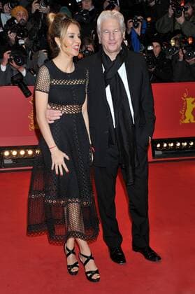 67th Berlin International Film Festival. Festival Internazionale del Cinema di Berlino. Red Carpet film The Dinner . Pictured: Richard Gere, Alejandra Silva  Copyright: xLennyx xIPAx xPoolxRoma2x