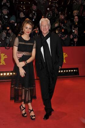 67th Berlin International Film Festival. Festival Internazionale del Cinema di Berlino. Red Carpet film The Dinner . Pictured: Richard Gere, Alejandra Silva  Copyright: xLennyx xIPAx xPoolxRoma2x