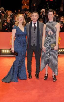 American actress Laura Linney, English actor Steve Coogan and English actress Rebecca Hall attend the screening of The Dinner at the Grand Hyatt Hotel in Berlin on February 10, 2017.  LON20170210228 PAULxTREADWAY