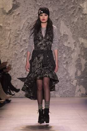 United States: Fashion week fall 2017 Nicole Miller Model walks for Nicole Miller collection during 2017 fall New York Fashion week at Clarkson Square  LevxRadin