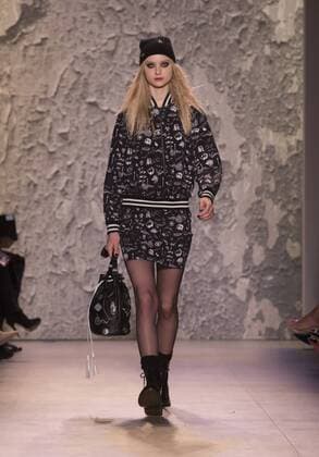 United States: Fashion week fall 2017 Nicole Miller Model walks for Nicole Miller collection during 2017 fall New York Fashion week at Clarkson Square  LevxRadin