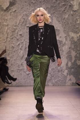 United States: Fashion week fall 2017 Nicole Miller Model walks for Nicole Miller collection during 2017 fall New York Fashion week at Clarkson Square  LevxRadin