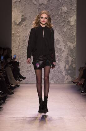United States: Fashion week fall 2017 Nicole Miller Model walks for Nicole Miller collection during 2017 fall New York Fashion week at Clarkson Square  LevxRadin