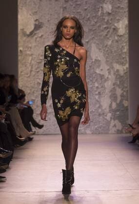 United States: Fashion week fall 2017 Nicole Miller Model walks for Nicole Miller collection during 2017 fall New York Fashion week at Clarkson Square  LevxRadin