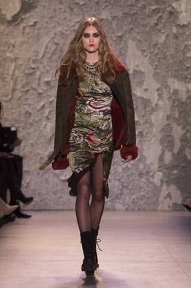 United States: Fashion week fall 2017 Nicole Miller Model walks for Nicole Miller collection during 2017 fall New York Fashion week at Clarkson Square  LevxRadin