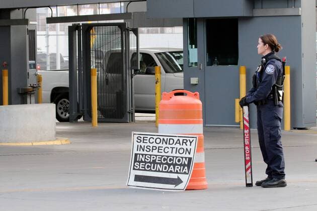 Border police patrol the San Ysidro Port of Entry prior to Secretary of Homeland Security John Kelly speaking to officials on February 10, 2017. San Ysidro is the largest land border crossing between Tijuana, Mexico and San Diego, California.  SDP2017021057 HOWARDxSHEN
