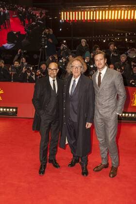 Stanley Tucci, Geoffrey Rus und Armie Hammer auf der Berlinale 2017 Stanley Tucci, Geoffrey Rus und Armie Hammer (v.l.n.r.) auf der Berlinale für den Film Final Portrait am 11.02.2017