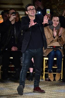 Christian Siriano greets the audience after his fashion show at New York Fashion Week: The Plaza Hotel on February 11, 2017 in New York City.  NYP20170211886 ANDREAxHANKS