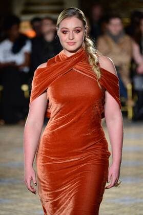 A model walks on the runway at the Christian Siriano fashion show at New York Fashion Week: The Plaza Hotel on February 11, 2017 in New York City.  NYP20170211876 ANDREAxHANKS