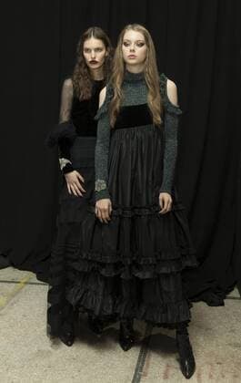 USA: New York Fashion week Fall 2017 Jill Stuart Models show off dress by Jill Stuart backstage in preparation for presentation during New York Fashion week Fall 2017 at 195 Broadway  LevxRadin