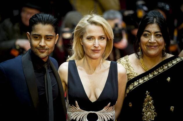 February 12, 2017 - Berlin, Germany - Actress Gillian Anderson (C), Actor Manish Dayal (L) and Director Gurinder Chadha pose during the Viceroys House red Carpet at the 67th Berlinale International Film Festival Berlin at Grand Hyatt Hotel on February 12, 2017 in Berlin, Germany. Berlin Germany  - ZUMAn230 20170212_zaa_n230_374 Copyright: xCoolmediax
