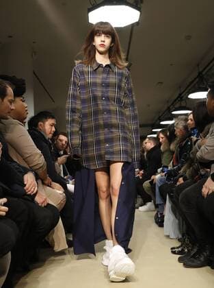A model walks on the runway at the Public School FW 17 show at New York Fashion Week at Milk Studios on February 12, 2017 in New York City.  NYP20170212110 JOHNxANGELILLO