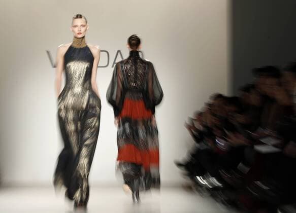 Models walk on the runway at the Verdad FW 17 show at New York Fashion Week at Pier 59 Studios on February 12, 2017 in New York City.  NYP20170212121 JOHNxANGELILLO