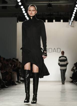 A model walks on the runway at the Verdad FW 17 show at New York Fashion Week at Pier 59 Studios on February 12, 2017 in New York City.  NYP20170212126 JOHNxANGELILLO