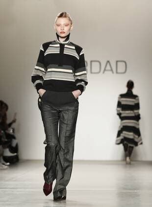 A model walks on the runway at the Verdad FW 17 show at New York Fashion Week at Pier 59 Studios on February 12, 2017 in New York City.  NYP20170212127 JOHNxANGELILLO