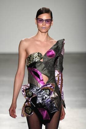 A model walks the runway at the Custo Barcelona fashion show at New York Fashion Week: Milk Studios at Pier 59 on February 12, 2017 in New York City.  NYP20170212924 ANDREAxHANKS