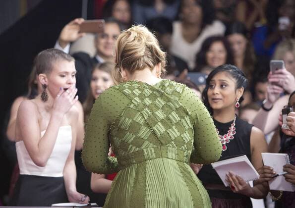 February 12, 2017 - Los Angeles, CALIFORNIA, UNITED STATES OF AMERICA - Singer Adele on arrives to the red carpet for the 59th Grammy s awards at the staples center in Los Angeles, California on Sunday 12 February 2017..ARMANDO ARORIZO. Los Angeles UNITED STATES OF AMERICA - ZUMAa60_ 20170212_zaf_a60_049 Copyright: xArmandoxArorizox