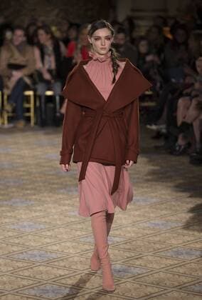 New York: Fashion Week Fall 2017 Christian Siriano Model walks runway for Christian Siriano collection during New York Fashion week Fall 2017 at Plaza Hotel  LevxRadin