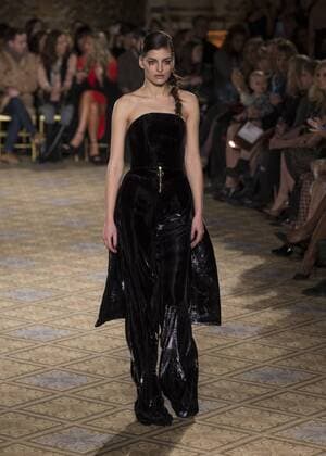 New York: Fashion Week Fall 2017 Christian Siriano Model walks runway for Christian Siriano collection during New York Fashion week Fall 2017 at Plaza Hotel  LevxRadin