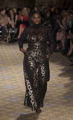 New York: Fashion Week Fall 2017 Christian Siriano Model walks runway for Christian Siriano collection during New York Fashion week Fall 2017 at Plaza Hotel  LevxRadin