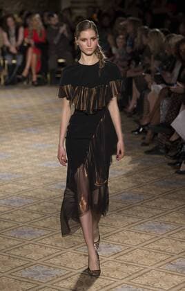 New York: Fashion Week Fall 2017 Christian Siriano Model walks runway for Christian Siriano collection during New York Fashion week Fall 2017 at Plaza Hotel  LevxRadin