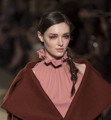 New York: Fashion Week Fall 2017 Christian Siriano Model walks runway for Christina Siriano collection during New York Fashion week Fall 2017 at Plaza Hotel  LevxRadin