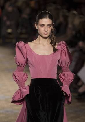 New York: Fashion Week Fall 2017 Christian Siriano Model walks runway for Christian Siriano collection during New York Fashion week Fall 2017 at Plaza Hotel  LevxRadin