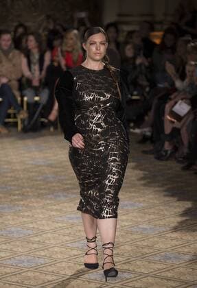 New York: Fashion Week Fall 2017 Christian Siriano Model walks runway for Christian Siriano collection during New York Fashion week Fall 2017 at Plaza Hotel  LevxRadin