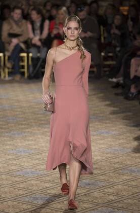 New York: Fashion Week Fall 2017 Christian Siriano Model walks runway for Christian Siriano collection during New York Fashion week Fall 2017 at Plaza Hotel  LevxRadin
