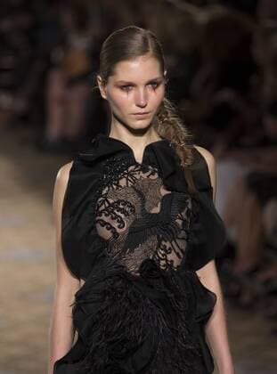 New York: Fashion Week Fall 2017 Christian Siriano Model walks runway for Christina Siriano collection during New York Fashion week Fall 2017 at Plaza Hotel  LevxRadin
