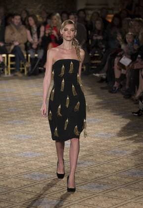 New York: Fashion Week Fall 2017 Christian Siriano Model walks runway for Christian Siriano collection during New York Fashion week Fall 2017 at Plaza Hotel  LevxRadin