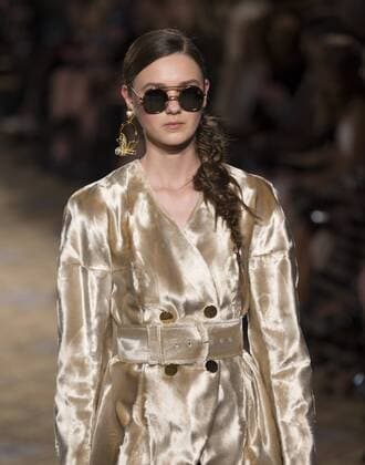New York: Fashion Week Fall 2017 Christian Siriano Model walks runway for Christina Siriano collection during New York Fashion week Fall 2017 at Plaza Hotel  LevxRadin