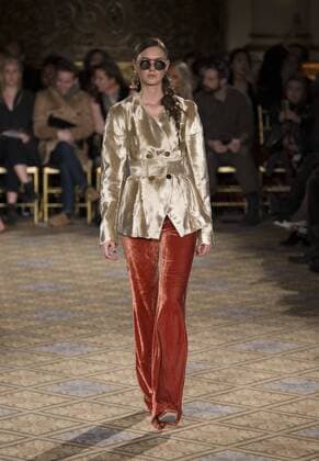 New York: Fashion Week Fall 2017 Christian Siriano Model walks runway for Christian Siriano collection during New York Fashion week Fall 2017 at Plaza Hotel  LevxRadin