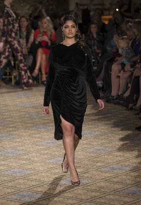 New York: Fashion Week Fall 2017 Christian Siriano Model walks runway for Christian Siriano collection during New York Fashion week Fall 2017 at Plaza Hotel  LevxRadin
