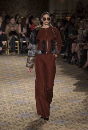 New York: Fashion Week Fall 2017 Christian Siriano Model walks runway for Christian Siriano collection during New York Fashion week Fall 2017 at Plaza Hotel  LevxRadin