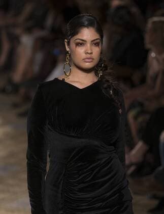 New York: Fashion Week Fall 2017 Christian Siriano Model walks runway for Christian Siriano collection during New York Fashion week Fall 2017 at Plaza Hotel  LevxRadin