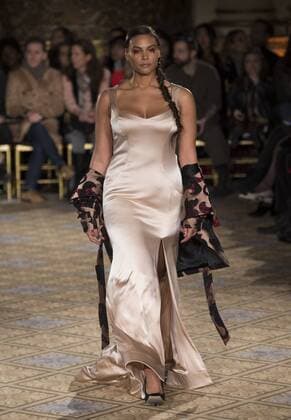 New York: Fashion Week Fall 2017 Christian Siriano Model walks runway for Christian Siriano collection during New York Fashion week Fall 2017 at Plaza Hotel  LevxRadin