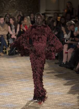 New York: Fashion Week Fall 2017 Christian Siriano Alek Wek walks runway for Christian Siriano collection during New York Fashion week Fall 2017 at Plaza Hotel  LevxRadin