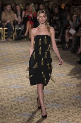 New York: Fashion Week Fall 2017 Christian Siriano Model walks runway for Christian Siriano collection during New York Fashion week Fall 2017 at Plaza Hotel  LevxRadin