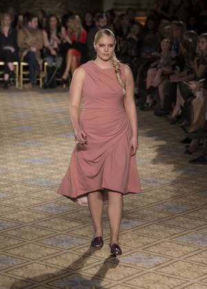 New York: Fashion Week Fall 2017 Christian Siriano Model walks runway for Christian Siriano collection during New York Fashion week Fall 2017 at Plaza Hotel  LevxRadin