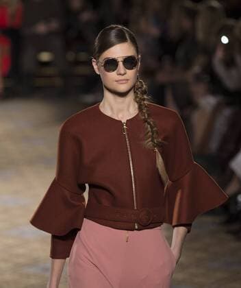 New York: Fashion Week Fall 2017 Christian Siriano Model walks runway for Christian Siriano collection during New York Fashion week Fall 2017 at Plaza Hotel  LevxRadin