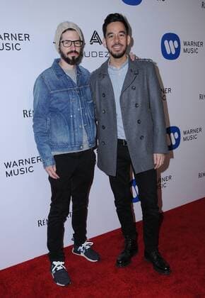 February 13, 2017 - Los Angeles, CA, United States - 12 February 2017 - Los Angeles, California - Brad Delson, Mike Shinoda. Warner Music Group Hosts Annual Grammy Celebration held at Milk Studios. Photo Credit: AdMedia Los Angeles United States - ZUMAa123 20170213_zaa_a123_006 Copyright: xBirdiexThompsonx