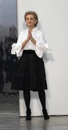 Venezuelan Carolina Herrera greets after her Fall Winter 2017 collection fashion show during New York Fashion Week in New York, United States, 13 February 2017. CAROLINA HERRERA AT NEW YORK FASHION WEEK !ACHTUNG: NUR REDAKTIONELLE NUTZUNG!  Copyright: xMiguelxRajmilx NYC001 20170213-636226110445489165