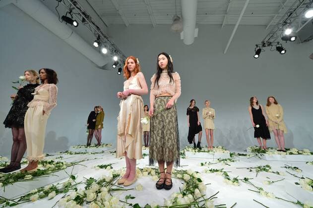 Models pose at the Memere presentation at New York Fashion Week: Pier 59 Studios on February 13, 2017 in New York City.  NYP201702131021 ANDREAxHANKS